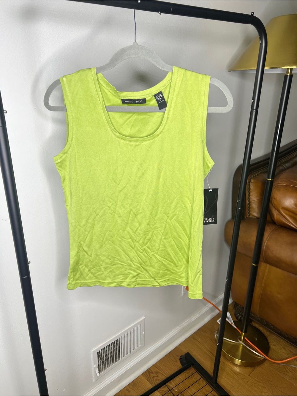 Valerie Stevens Bright Lime Green Sleeveless Tank